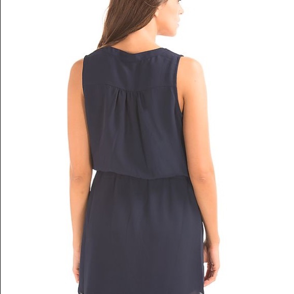 Gap Navy Pin-tuck Sleeveless Tie-Waist Dress - Picture 5 of 5